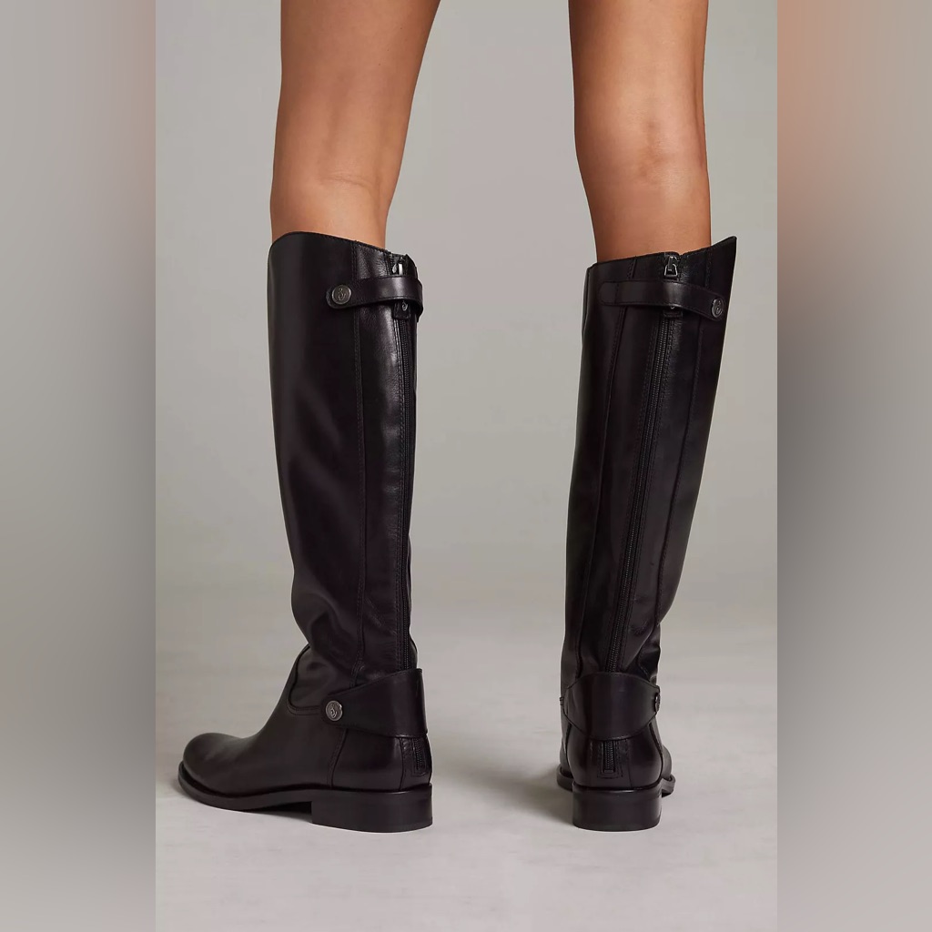 Sam Edelman Black Leather Knee-High Riding Boots